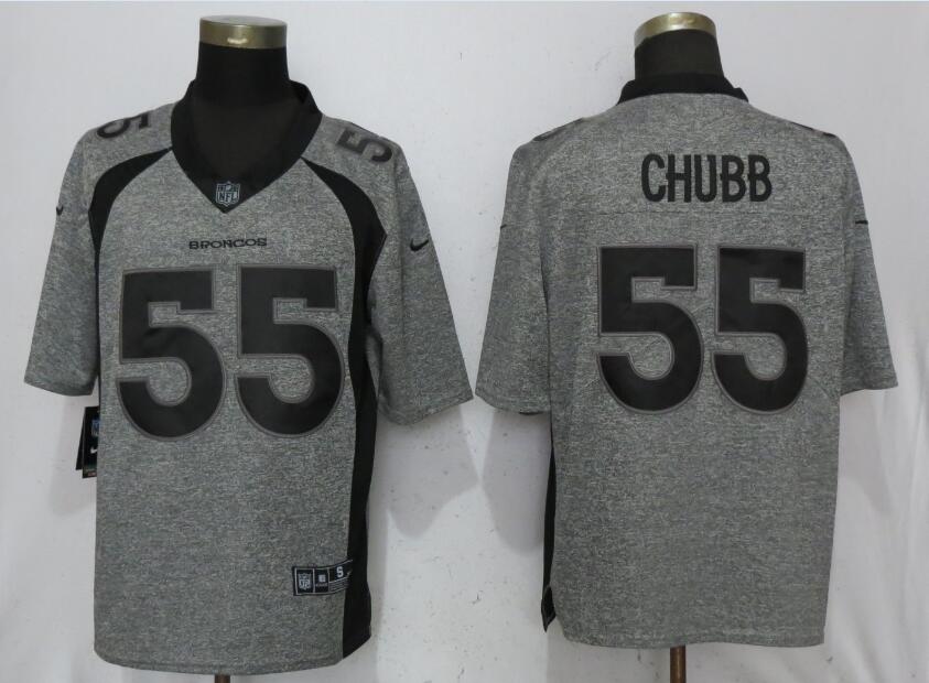 Men Denver Broncos #55 Chubb Gray Vapor Untouchable Stitched Gridiron Nike Limited NFL Jerseys